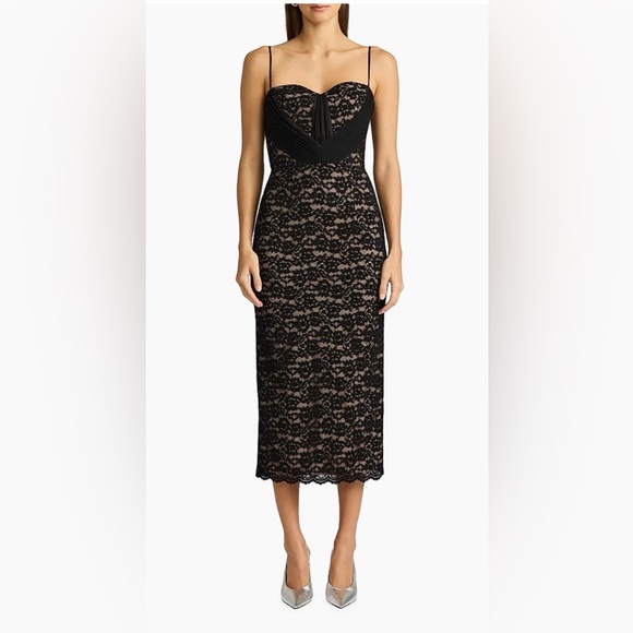 Zac PosenSweetheart Lace Midi-Dress $550 NWT